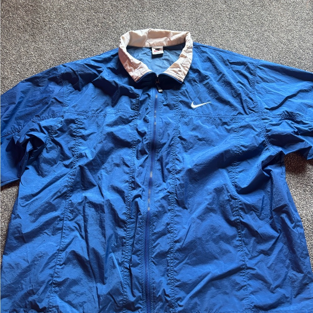 Men’s Sz XXL Vintage 90s Nike Men's Royal Blue Windbreaker with White Accents